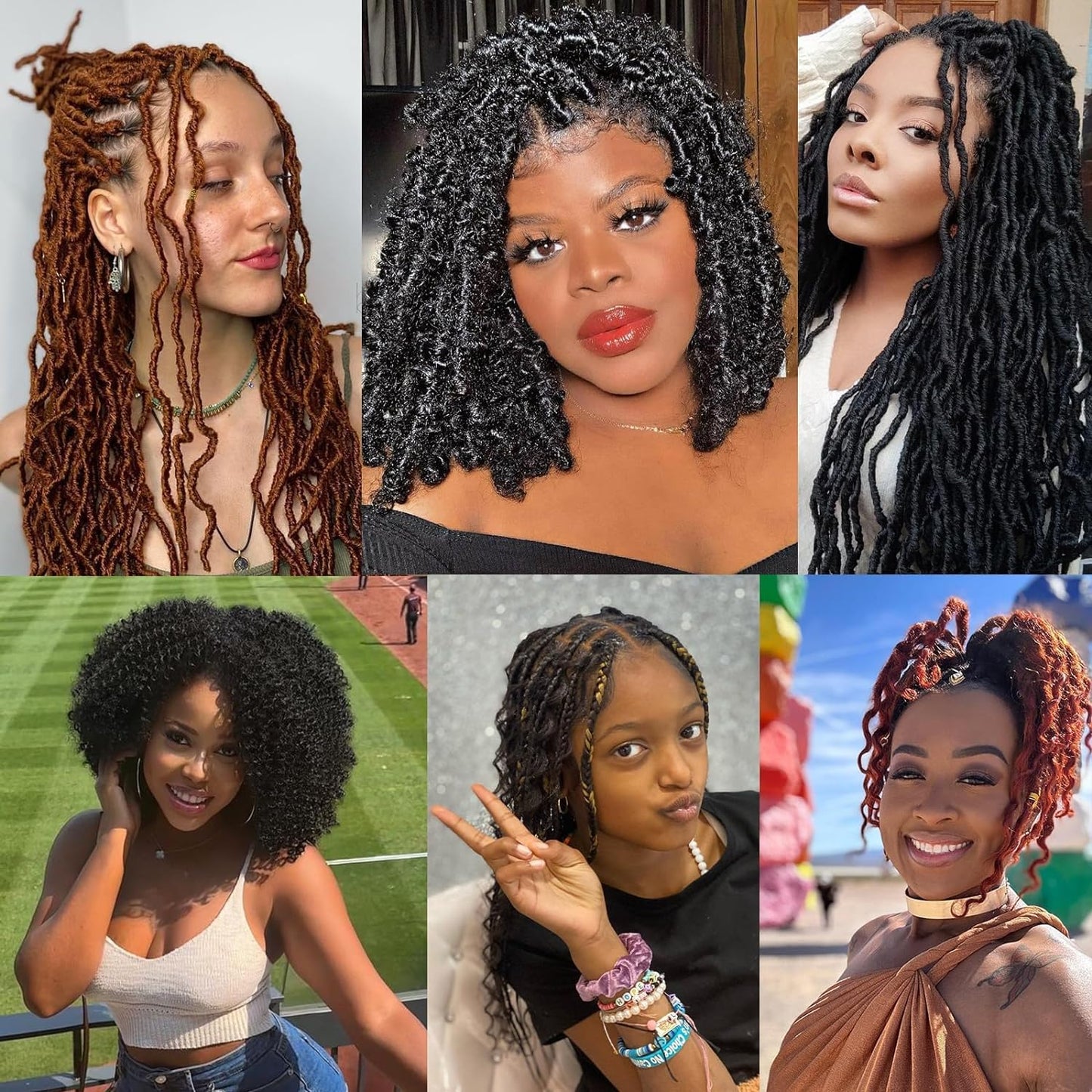 3 Packs Marley Twist Braiding Hair, Springy Afro Twist Hair Pre-Separated Kinky Twist Crochet Hair Braids for Distressed Soft Locs Spring Twist Hair for Girls (Natural Black, 8 Inch(Pack of 3))