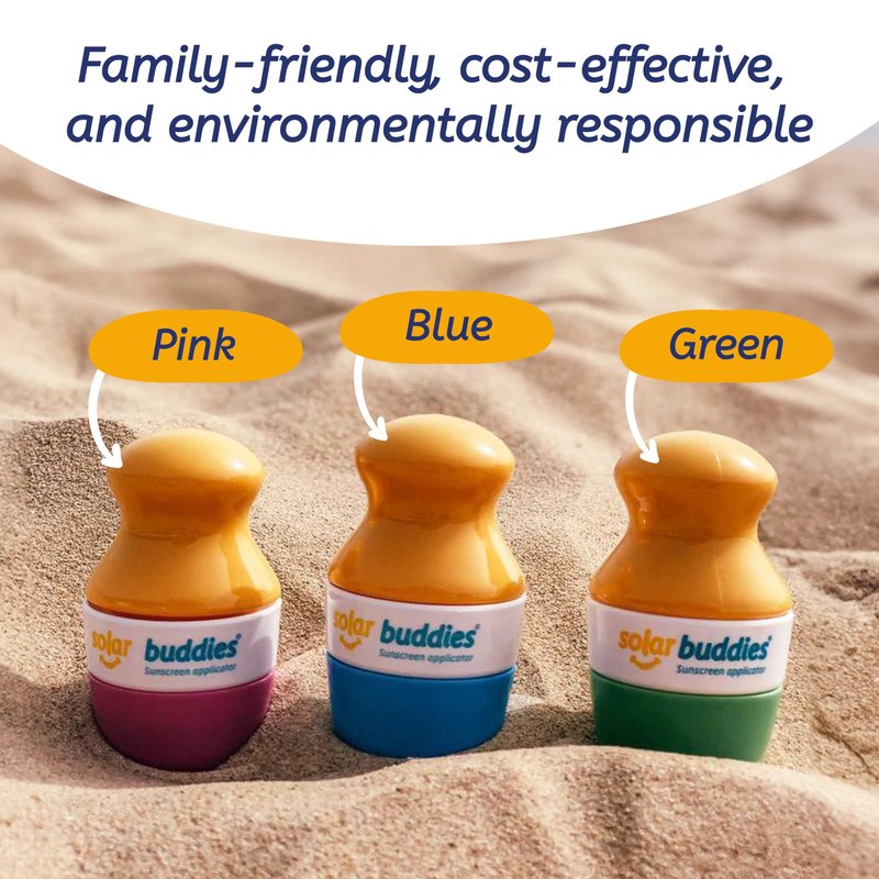 Solar Buddies Replacement Duo Heads with Spare Lids – Compatible with the refillable kids’ sunscreen applicator – Holds 100ml/3.4 fl oz (NOT a full unit). (Red/Black)