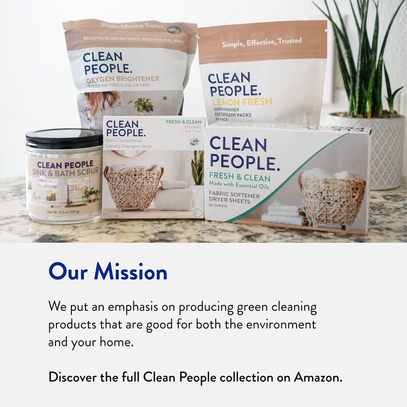 The Clean People Laundry Detergent Pods - Hypoallergenic Laundry Pods - Ultra Concentrated, Recyclable Packaging, Stain Fighting - Fresh Scent, 96 Pack