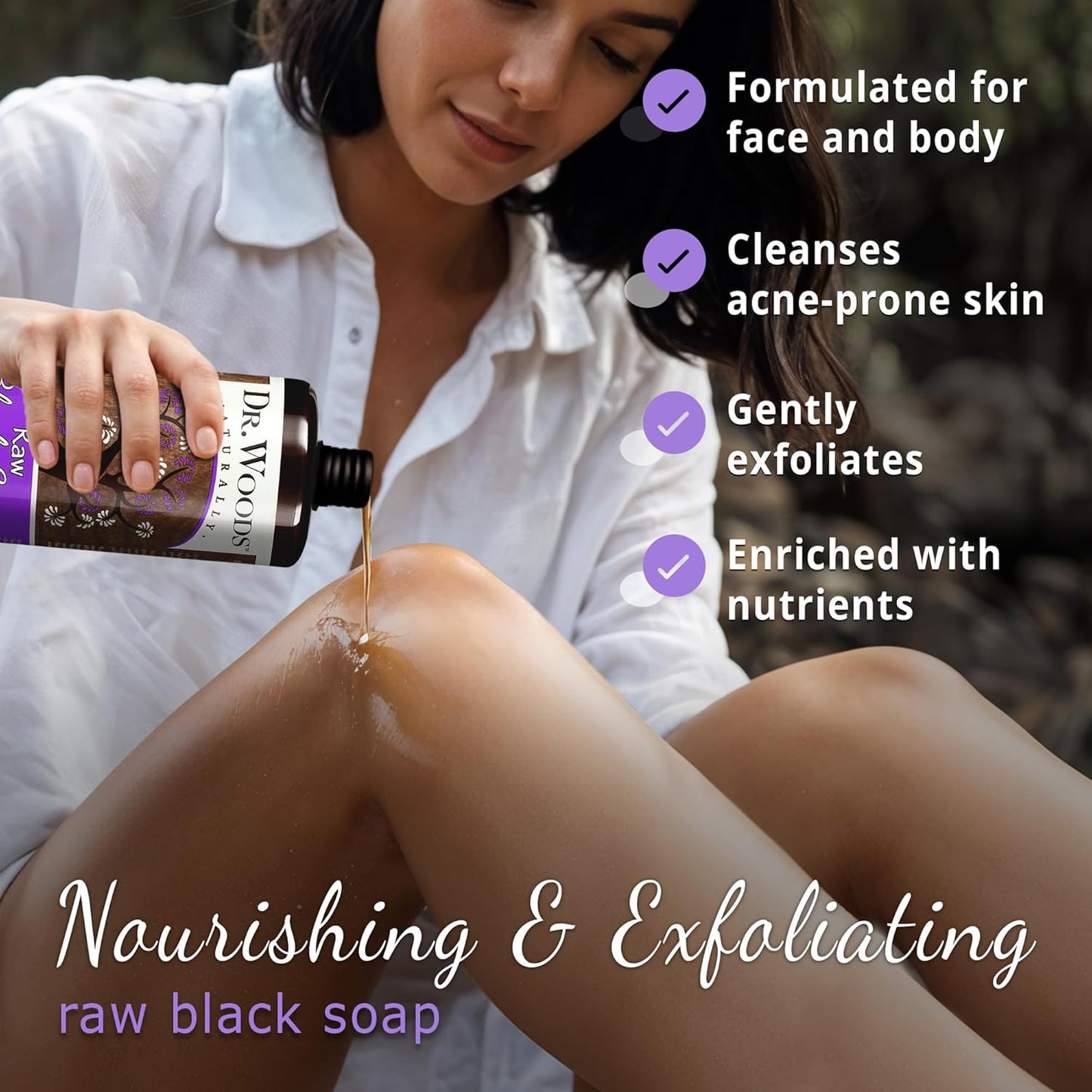Dr. Woods African Black Castile Soap - Moisturizing Liquid, 32oz (2-Pack)