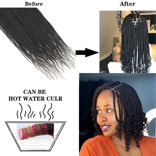 ZRQ Senegalese Twist Crochet Hair For Black Women 18 Inch Long Ombre Red PreTwisted Twist Crochet Hair 25 Strands Pre Looped Crochet Braids 8 Packs Crochet Twist Hair