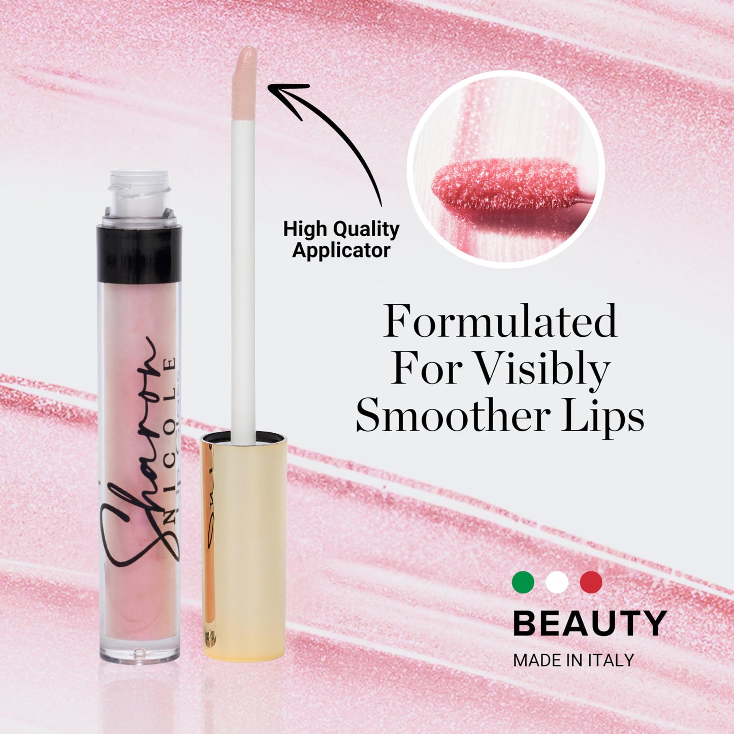 Sharon Nicole Nude High Gloss, Long Lasting, Moisturizing Lip Gloss | Provides All Day Comfort & Wear | Cruelty Free | Beauty Made in Italy Shade Luna Del Sol
