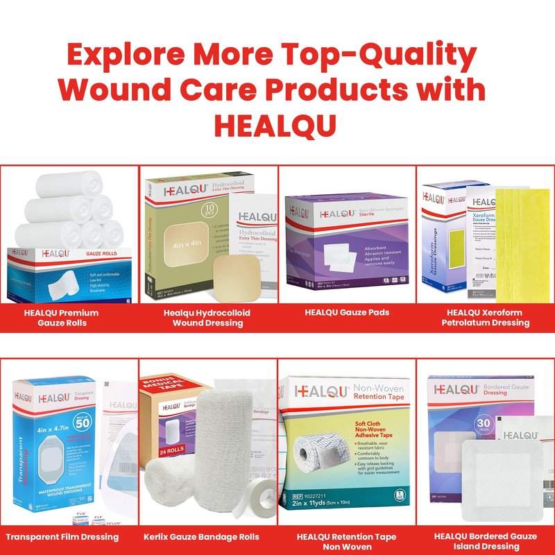 HEALQU Gauze Pads 2"x2" - 200-Pack, 4-Ply Non-Woven Sponges Non-Sterile, All-Purpose Dental and Surgical Sponges Including First Aid Kits and Medical Facilities