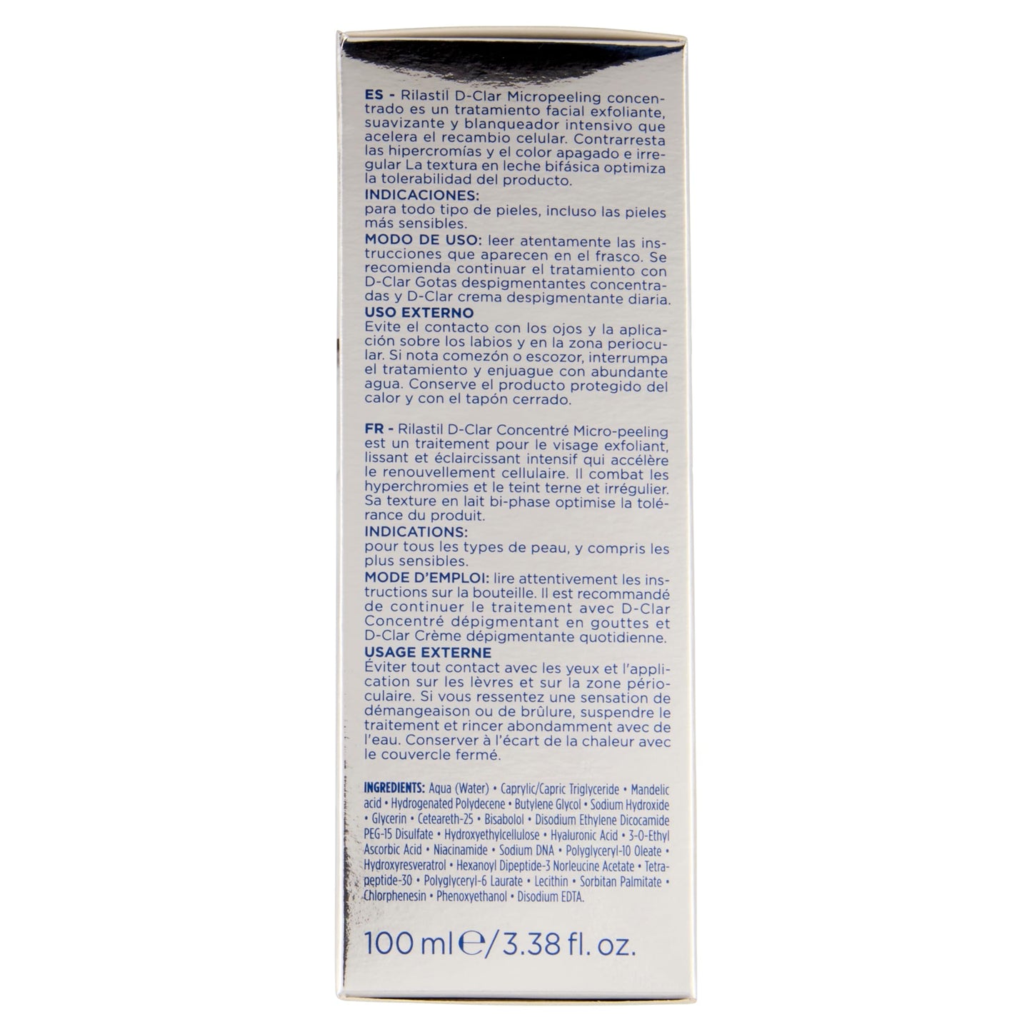 Rilastil D-Clar Concentrated Micropeel 100ml+40 Cotton Pads