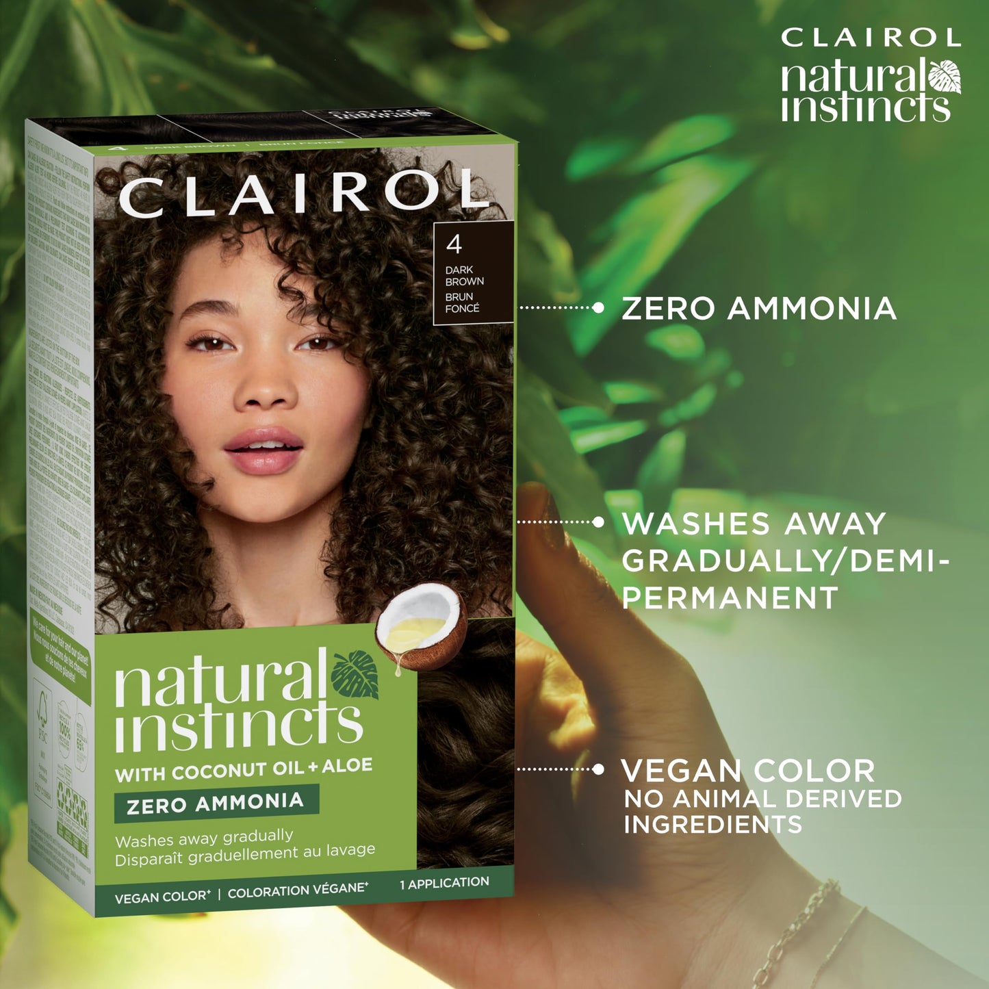 Clairol Natural Instincts Demi-Permanent Hair Dye, 5A Medium Cool Brown Hair Color, Pack of 1