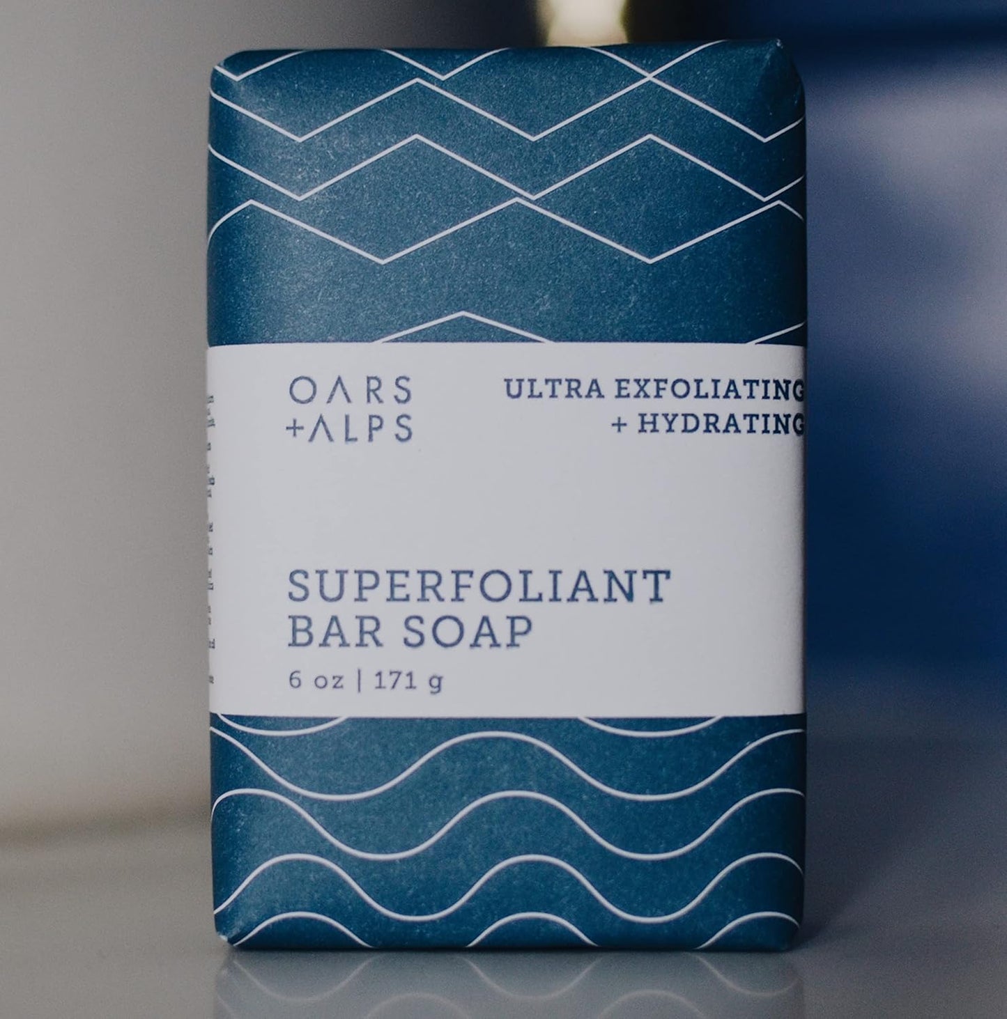 Oars + Alps Blue Charcoal Exfoliating Men's Bar Soap, Dermatologist Tested and Made with Clean Ingredients, Travel Size, 3 Pack, 6 Oz Each