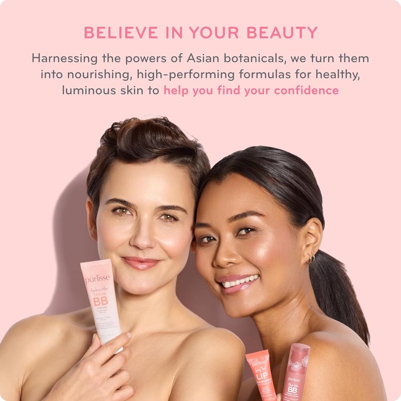 Pūrlisse Sheer Glow Strawberry Vitamin C Tinted Moisturizer - Antioxidant-Enriched Skin Tint for Even Complexion - Deep (1.4 oz)