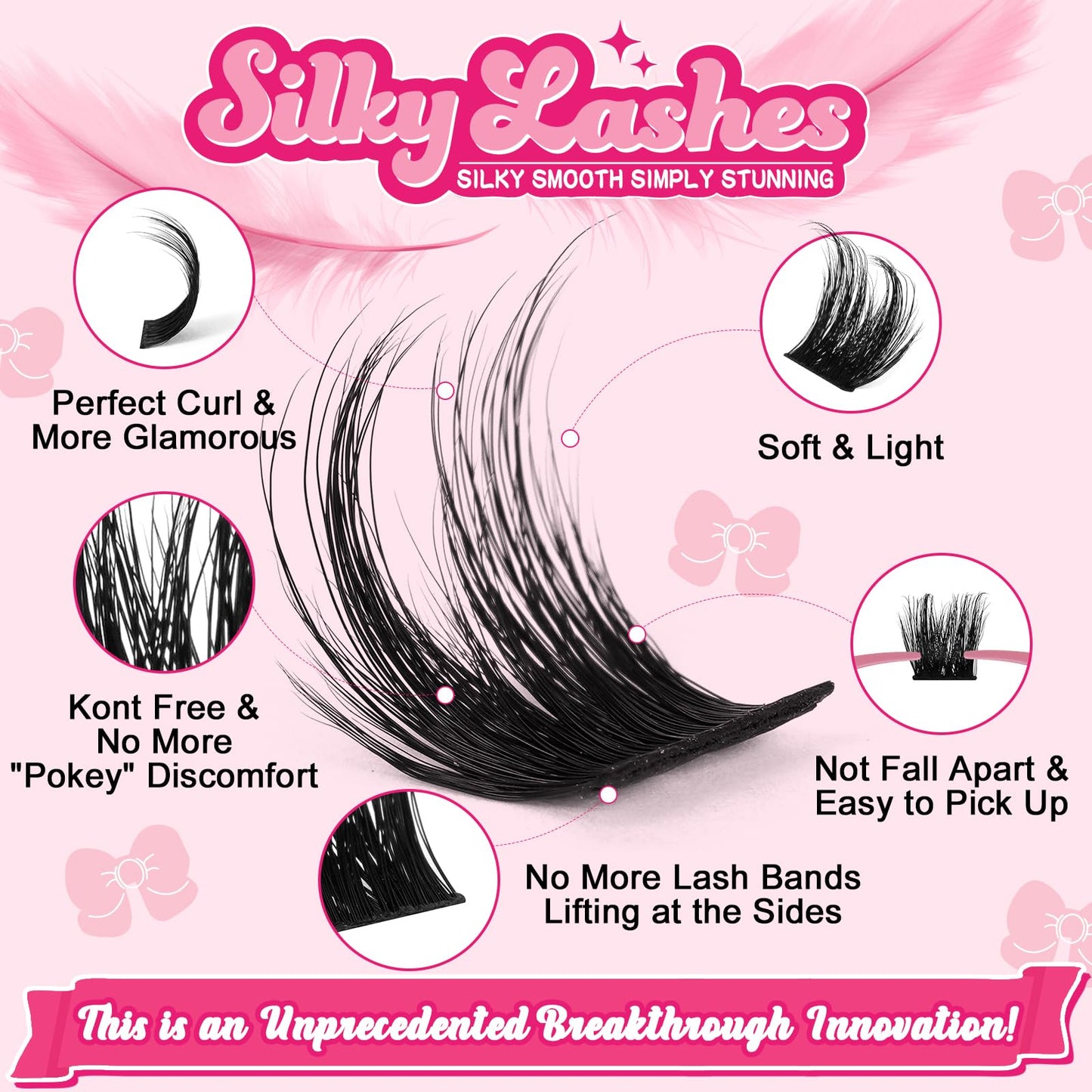 Lash Clusters, 108 Pcs Individual Lashes Soft Cluster Lashes DIY Lash Extension 8-16mm Eyelash Clusters Volume Wispy Lashes Super Thin Band Reusable(Mild,D-8-16mix)