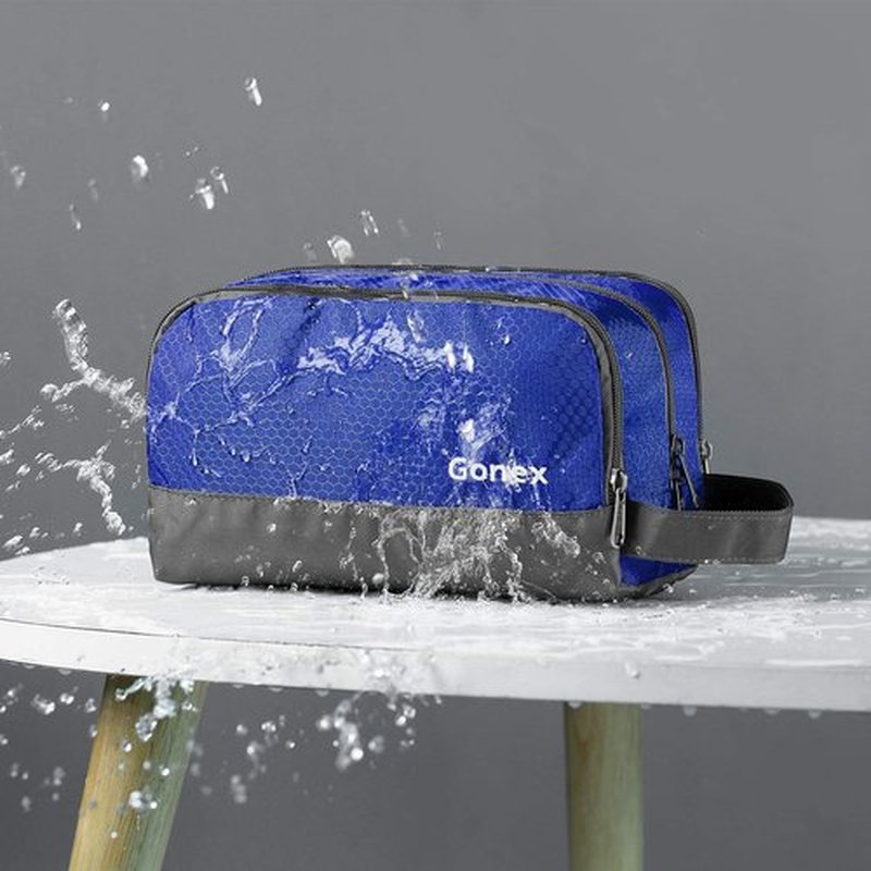 Travel Toiletry Bag Nylon, Gonex Dopp Kit Shaving Bag Toiletry Organizer Blue