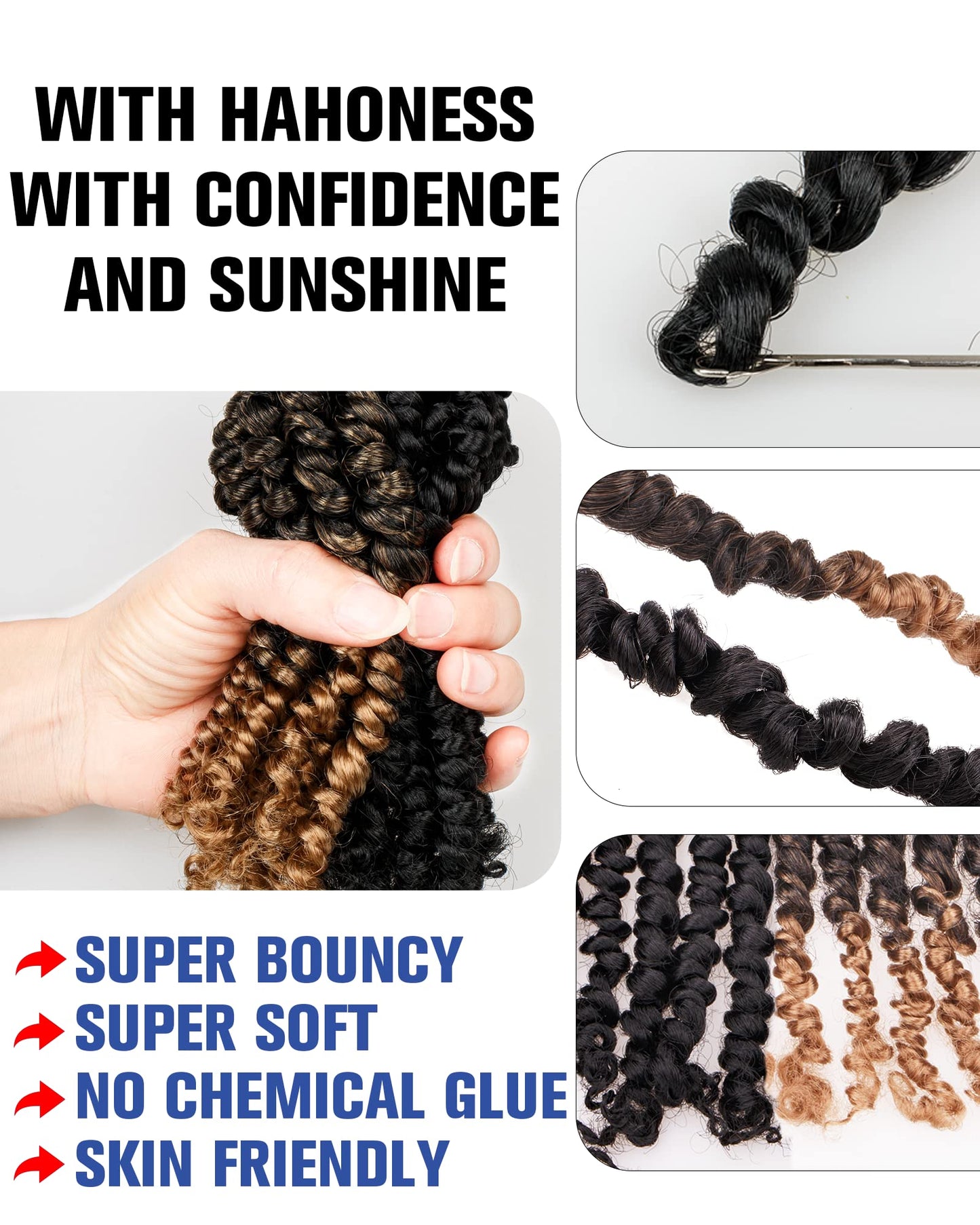 Passion Twist Crochet Hair For Black Women - Super Long Pre-twisted Pre Looped Hair Extensions (20 Inch, 9 Packs, 1B+T27)