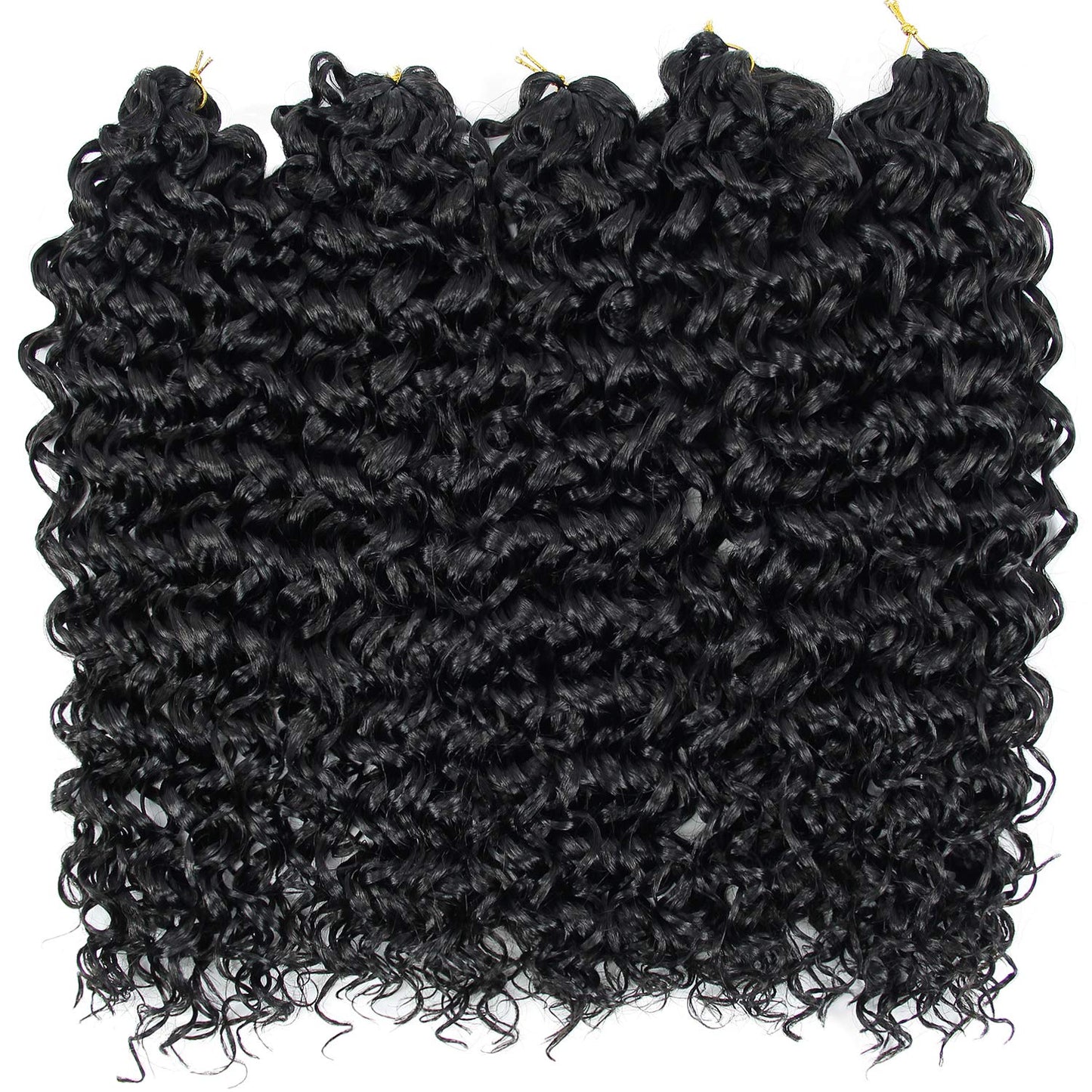 GoGo Curl Crochet hair 24inch Water Wave Crochet hair Natural Black Synthetic Bohemian Crochet Braid Deep Wave Braiding hair Extensions(5Packs,1B)