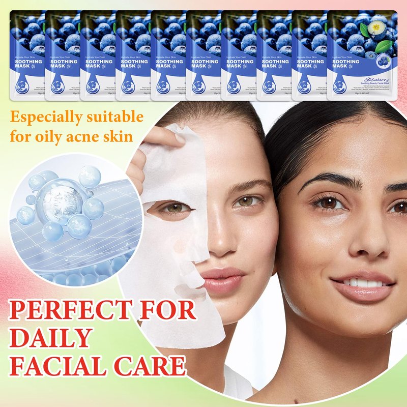 10 Pack Variety Facial Sheet Masks Skin Care Set, Hydrating Bulk Sheet Face Masks Skincare Gifts Set for Women Men, Long Lasting Moisturizing Face Mask Skincare for All Skin Type(C6)