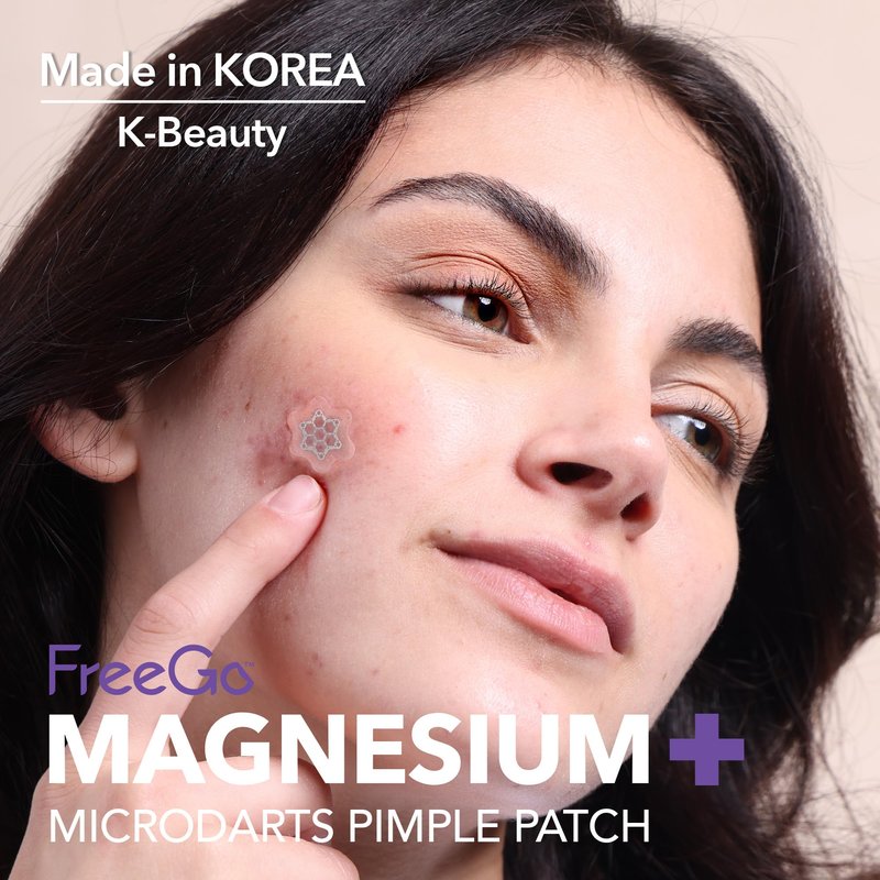 FreeGo Magnesium Blemish Microdarts Pimple Patch | Fast-Acting | Quick Calming | 99.9% Pure Magnesium | Madecassic Acid | Tea Tree | Eucalyptus Leaf | Hydrocolloid Spot Patch | Mini 2 Packs 30 Patches