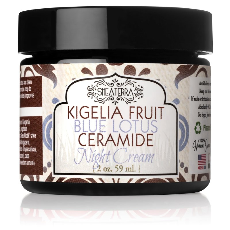 Shea Terra Organics Kigelia Fruit Blue Lotus Ceramide Night Cream AGE DEFENSE