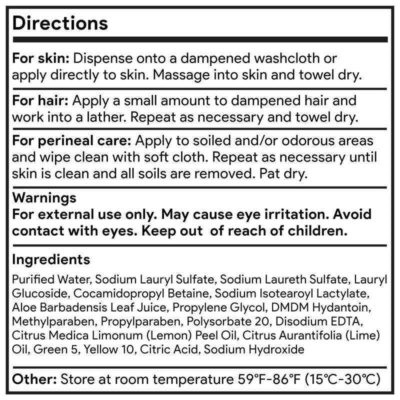 Gentell Select ClaraVie Rinse Free Body Wash and Shampoo and Perineal Cleanser - 8 oz No Rinse Body Wash for Elderly - 3 in 1 Formula with Essential Oils - Moisturizing and Soothing for Fragile Skin