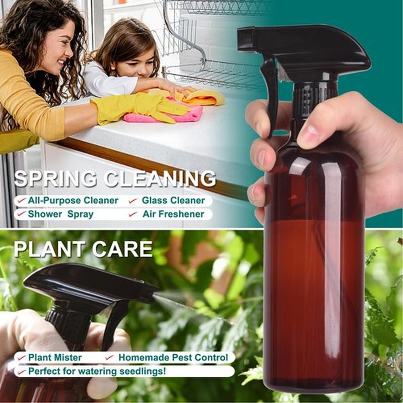 ALLWIN Plastic Spray Bottles - 2 Pack 16 OZ Empty Spray Bottle,Heavy Duty Spraying Bottles Mist/Stream Water Bottle for Cleaning Solutions, Plants, Pet, Essential Oils, Hair, Cooking
