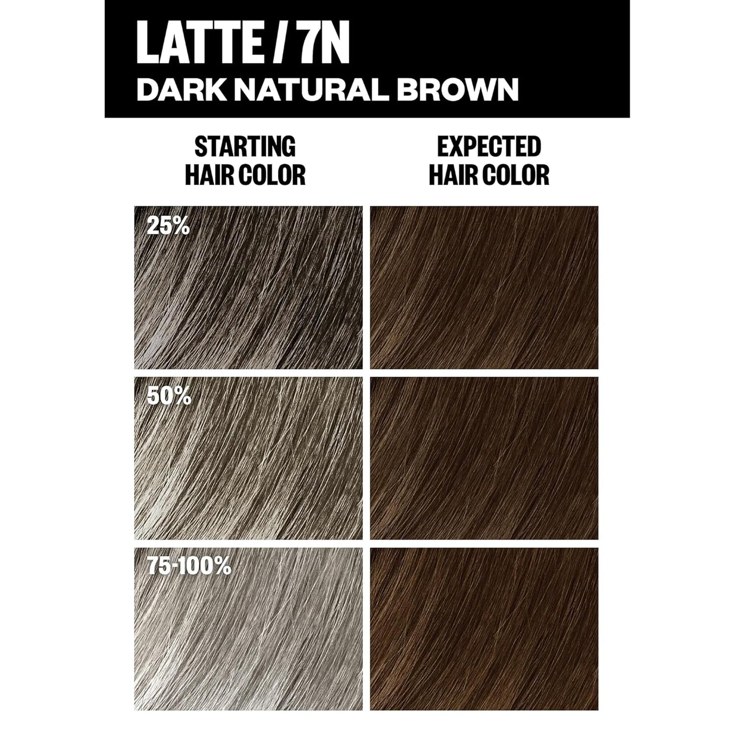 IGK Permanent Hair Dye Color Kit | 7 N Latte - Dark Natural Brown | 100% Gray Color Coverage + Strengthen + Shine | Ammonia Free