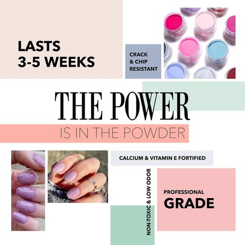 Revel Nail Dip Powder - Nude Pink Powder Dip Nail Polish, Chip Resistant Dip Nail Powder with Vitamin E and Calcium, DIY Manicure, Queen