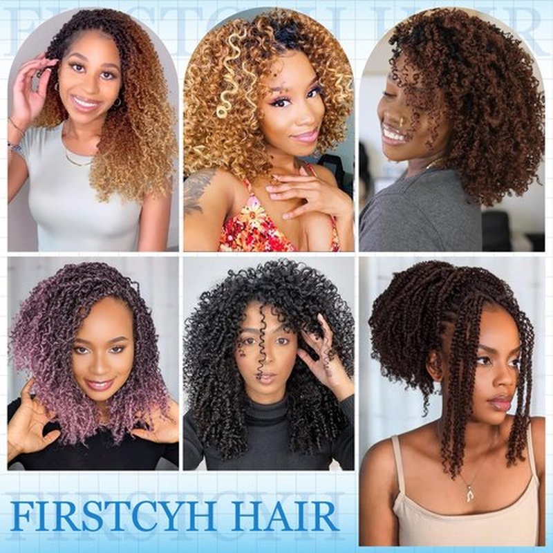 Passion Twsit Hair 12 Inch - 1B/33/30 Yankee Twist Crochet Hair 10Packs Passion Twist Braiding Hair Prelooped Mini Spring Twist Crochet Hair for Black Women(12 Inch,1B/33/30)