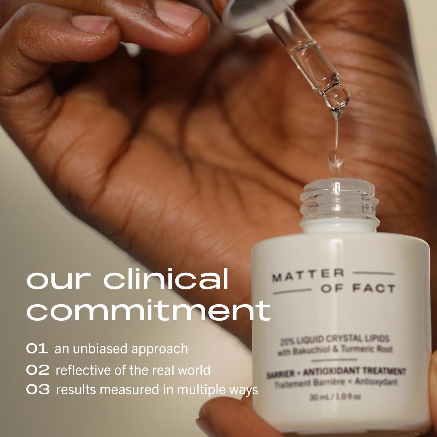 MATTER OF FACT Barrier + Antioxidant Treatment, Lipids, Bakuchiol & Squalane Oil Serum for Hydration and Skin Barrier Support, 30mL / 1.0 Fl Oz