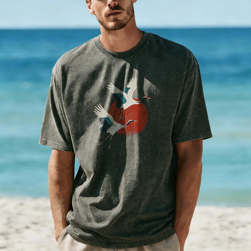 domirica Casual Shirts for Men Solid Green 100% Cotton Acid Washed Mens Graphic Tshirts Baggy Oversized 2026 Summer Gym Men Clothes Tee Shirt Mens,2XL