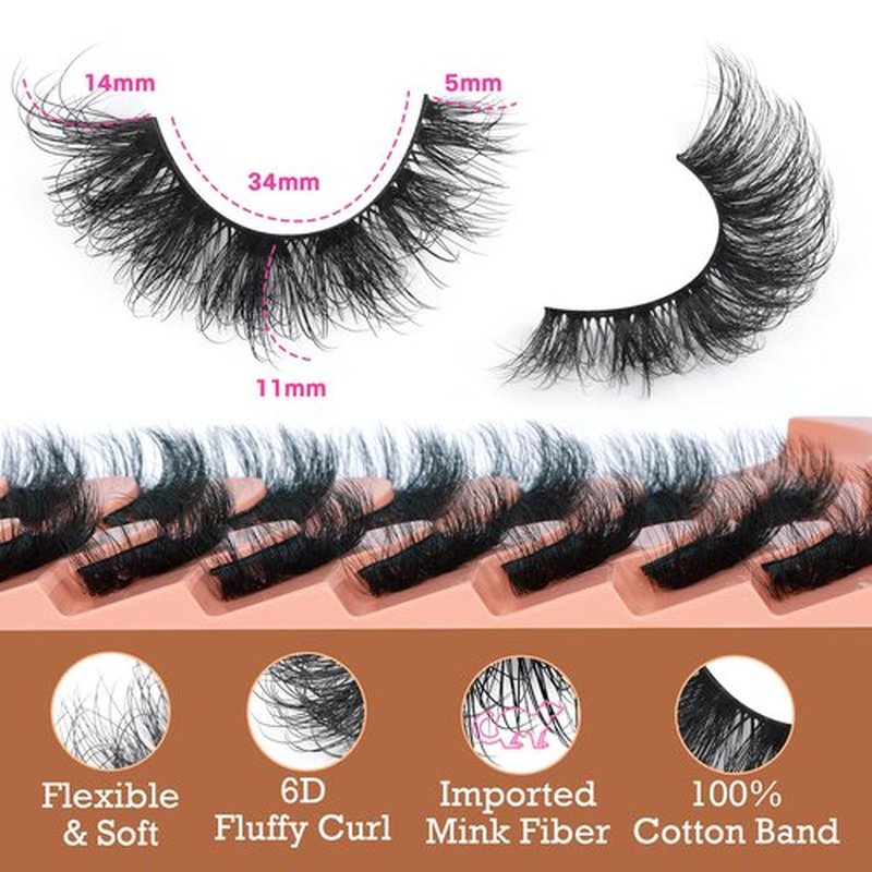 Mink Lashes Wispy False Eyelashes Fluffy D Curl Faux Mink Lashes 14mm Natural Look False Lashes Short Strips Lashes by Focipeysa
