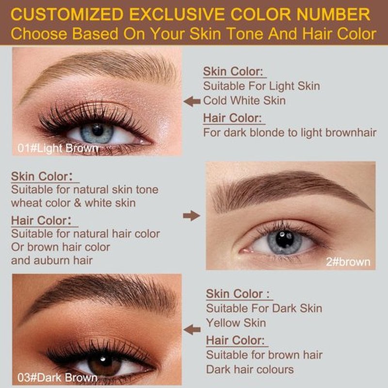 Microblading Eyebrow Pen - Amazing 2-in-1 Dual-Ended Eyebrow Pencil with 2-Fork-Tip and Precise Brush-Tip - Waterproof Eyebrow Pencil for Natural Hair-Like Brows That Lasts All Day, Brown