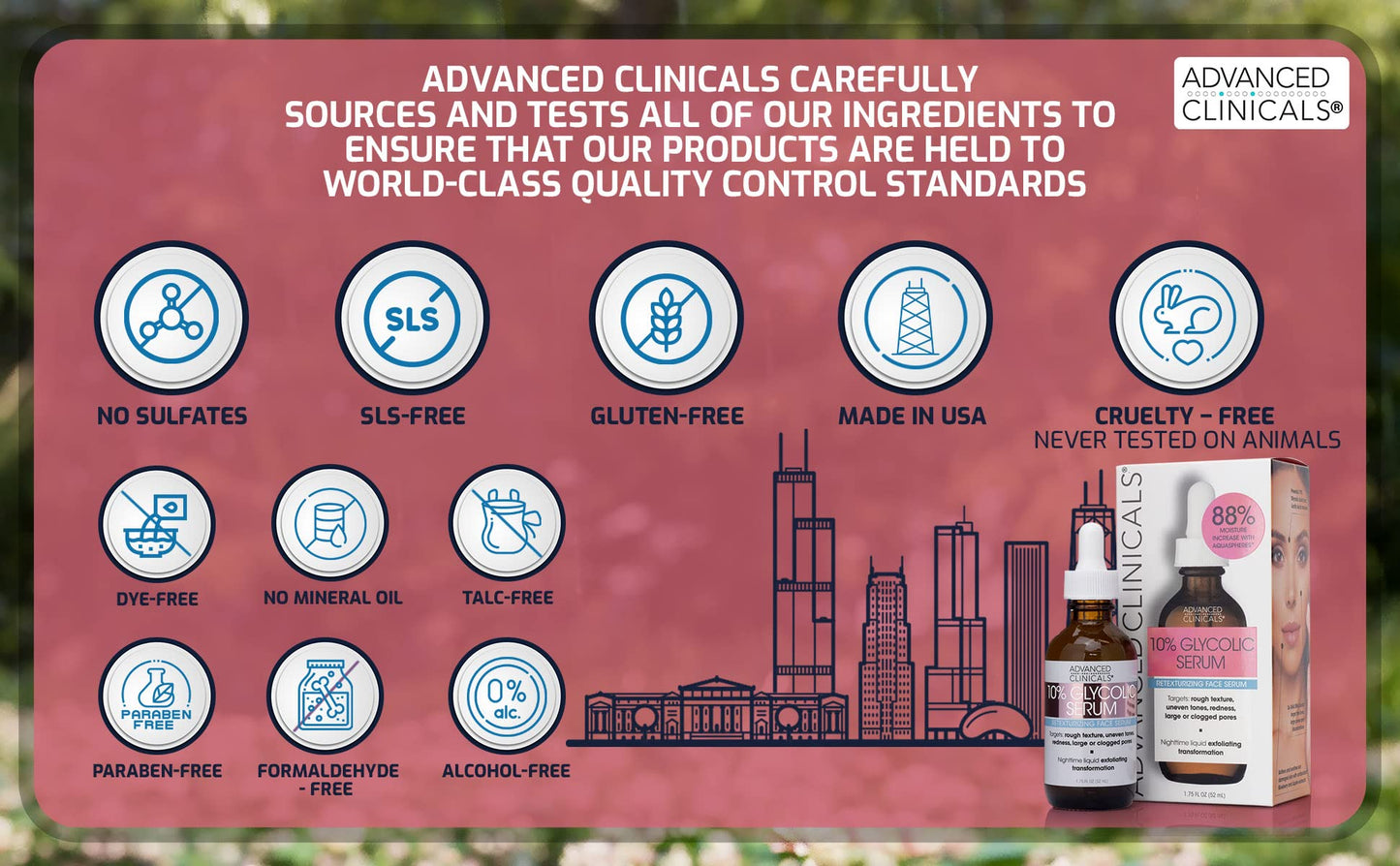 Advanced Clinicals Tea Tree Oil Serum For Face + Vitamin C Serum + Exfoliating 10% Glycolic Acid Serum Skincare Set | Face Serum For Women | Anti Aging Serums To Brighten, Exfoliate, & Hydrate, 3-Set