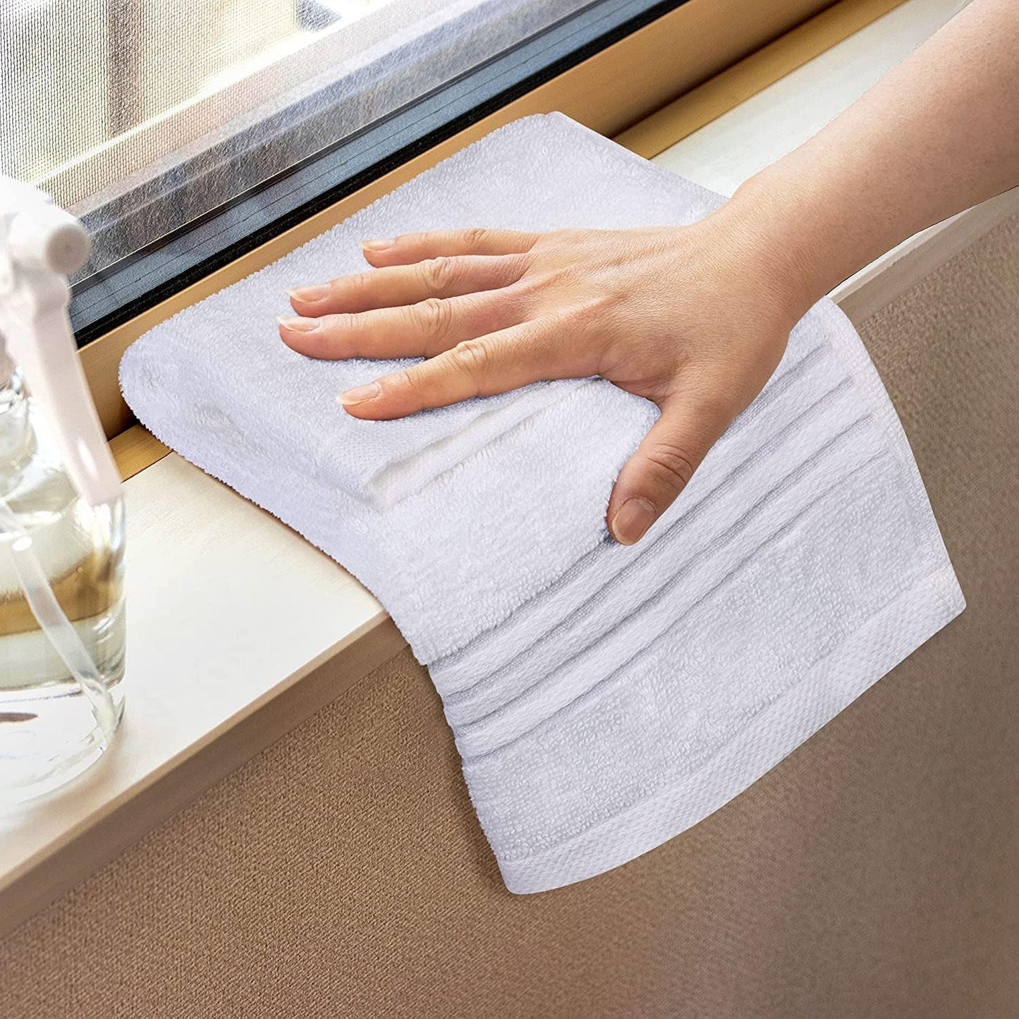 Premium 12-Pack Cotton Wash Cloths - Highly Absorbent & Soft 12x12 for Bathroom, Spa, Gym - Plum