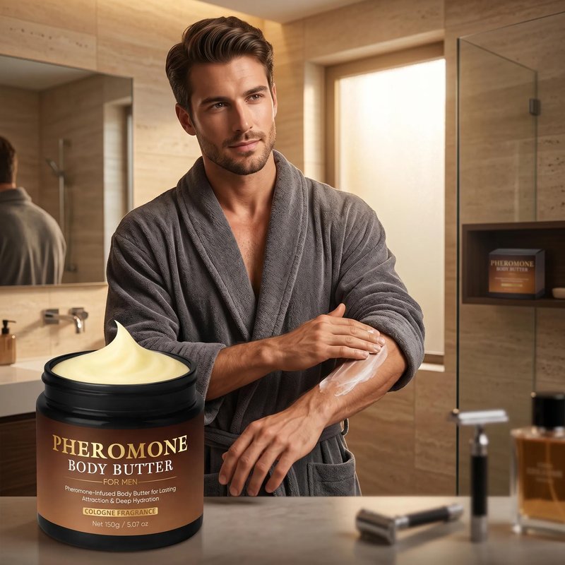 VOSETOKELA Pheromone Body Butter for Men, Cologned Skin Body Cream with Shea Butter, Cocoa Butter & Coconut Oil, Non-Greasy, Long-Lasting Scent, Alcohol-Free, Vegan, 5 oz (1 pack)