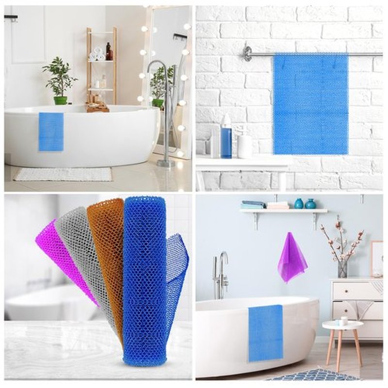 RIUOTA 4 Pieces African Bath Sponge African Net Long Net Bath Sponge Enjoy Luxurious Exfoliation, Deep Cleansing, and Silky Smooth Skin Every Day(Brown, Blue, Purple,Grey)