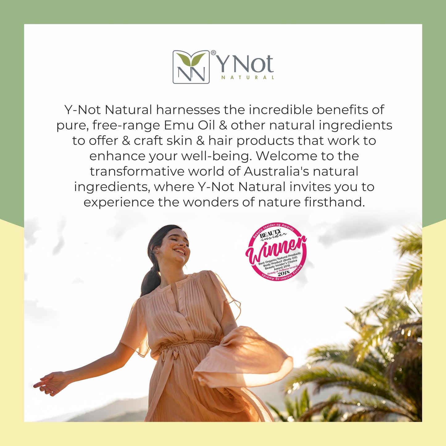 Y Not Natural Pure Emu Oil - Organic Moisture for Face, Body, Hair, Scalp & Nails - Rich in Omega 3-6-9, Vitamins & Essential Minerals - Australian Emu Oil (60ml) 2.03 fl oz - Eucalyptus