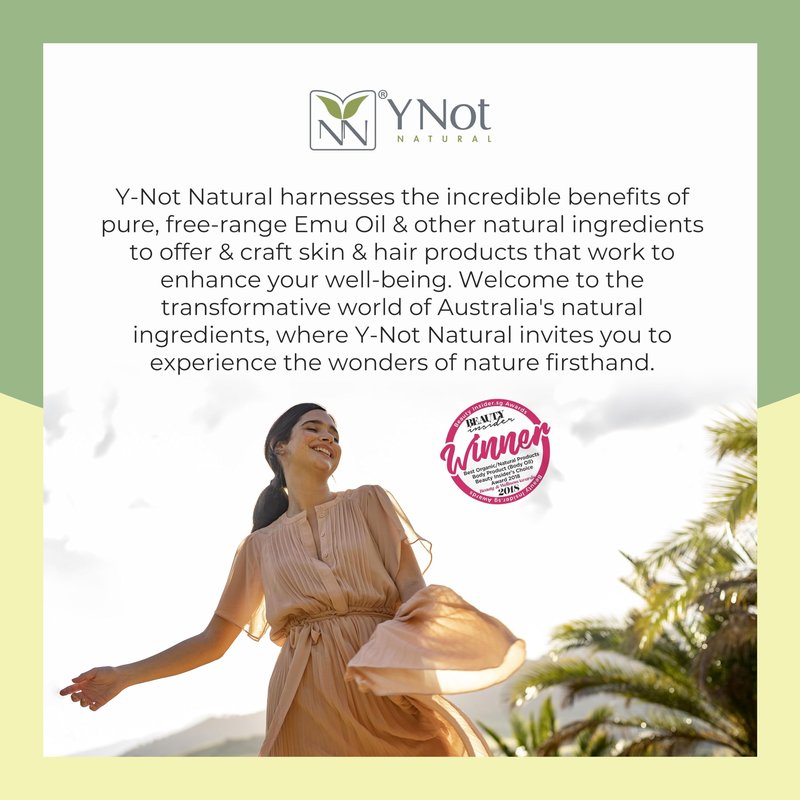 Y Not Natural Pure Emu Oil - Organic Moisture for Face, Body, Hair, Scalp & Nails - Rich in Omega 3-6-9, Vitamins & Essential Minerals - Australian Emu Oil (60ml) 2.03 fl oz - Eucalyptus