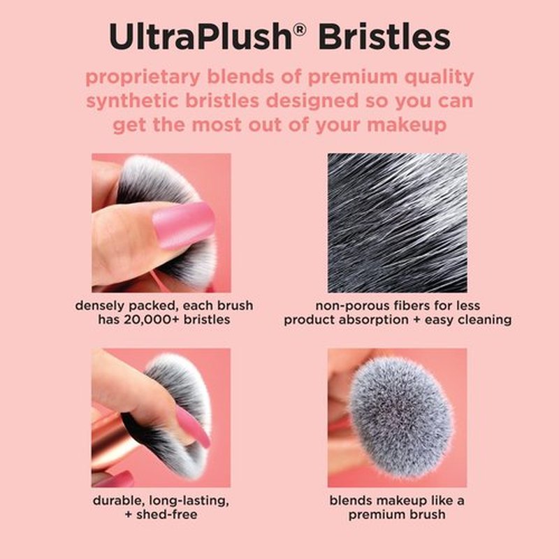 Real Techniques Expert Face Professional Foundation Makeup Brush for Even Streak Free Application, Dense Bristles For Buffing, Orange, 1 Count