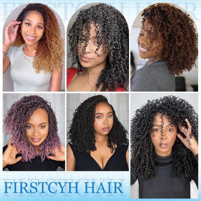 Passion Twsit Hair 12 Inch - 1B/350 Yankee Twist Crochet Hair 10Packs Passion Twist Braiding Hair Prelooped Mini Spring Twist Crochet Hair for Black Women(12 Inch,1B/350)