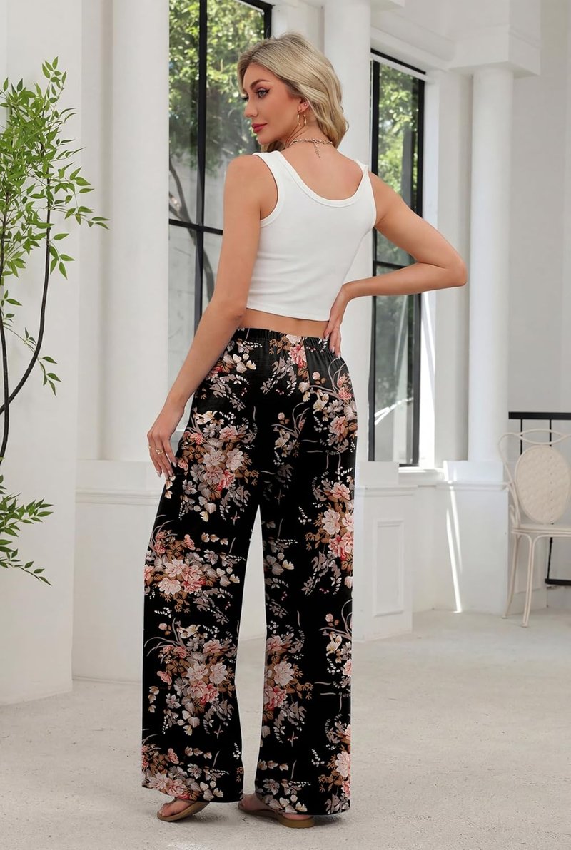 Wide Leg Pants for Women - Flowy Palazzo Trousers with Pockets | Summer Spring Fashion