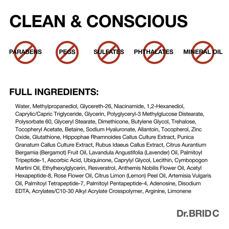 Dr.BRID C Dual Effect Face Mask - Firming & Hydrating Peptide Sheet Mask with Plant Stem Cells, Deep Moisture & Elasticity Boost for Dehydrated Skin, Korean Skin Care, 5 Sheets x 0.95 fl oz