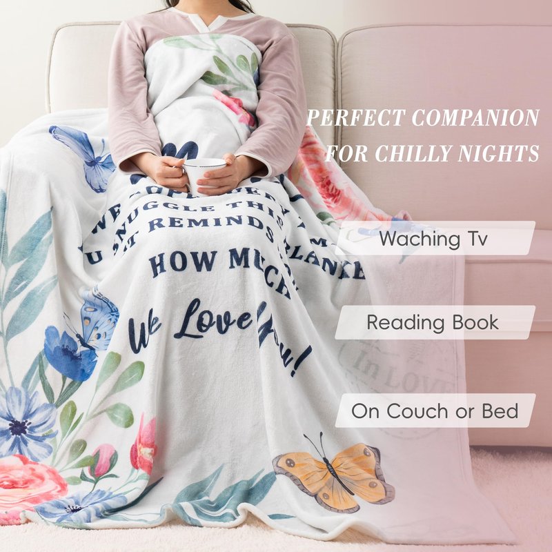 Battilo Mom Blanket, to My Mom Gifts Blankets, Mother Day Blankets Gifts from Daughter Son, Super Soft Flannel Throw Blanket for Bed Couch Mom Day Birthday Gifts(50 x 60 in)