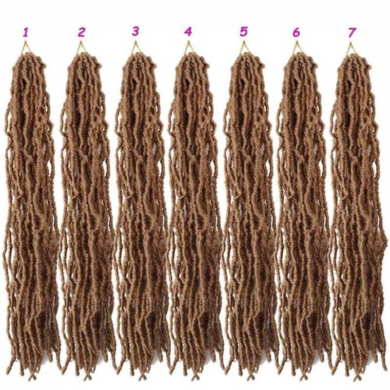 7 Packs Soft Locs Crochet Hair 24 Inch Pre Looped Wavy Goddess Locs Crochet Braids for Natural Butterfly Crochet Hair for Black Women (24 inch(pack of 7), 27#)