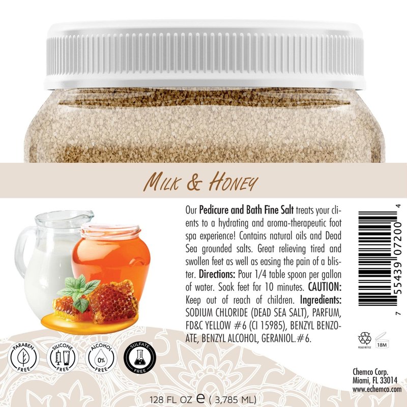 SPA REDI Professional Pedicure Foot Soak & Mineral Replenishment Whirlpool Treatment, Therapeutic Hydration, Replenishes Skin Barrier & Protects Salon Equipment Longevity Milk & Honey 128 Oz