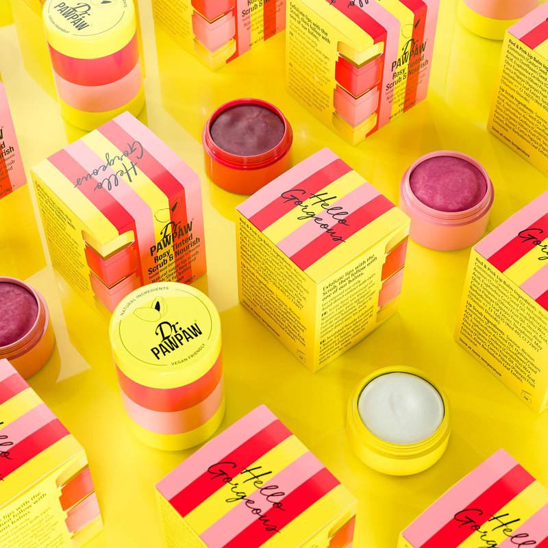 Dr. PawPaw Scrub and Nourish - Rosy Tinted - Lip Scrub Exfoliator and Natural Lip Balm Duo - Moisturizing, Nourishing, Gluten Free Care - 0.8 oz