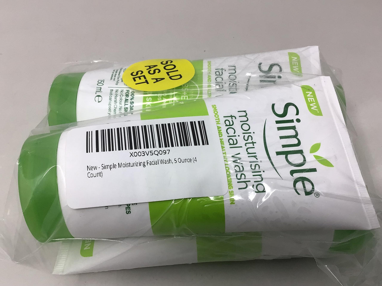 Simple Moisturizing Kind to Skin Face Wash, 5 oz (4 pack) (Bundle)