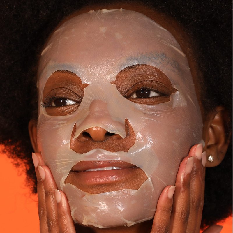 Dr Dennis Gross Vitamin C Lactic Biocellulose Brightening Treatment Mask, Revive Dry, Visibly Damaged Skin, 1 Pack
