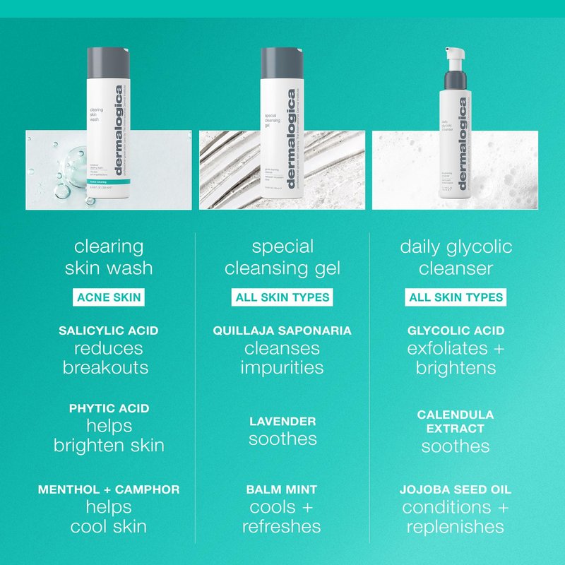 Dermalogica Clearing Skin Wash (8.4 Fl Oz) Anti-Aging Acne Face Wash - Natural Breakout Clearing Foam with Salicylic Acid and Tea Tree Oil