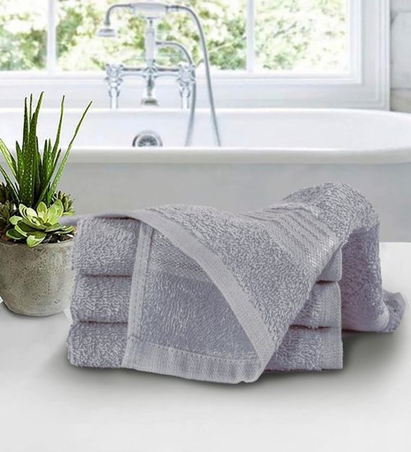 Belizzi Home Ultra Soft Cotton Washcloths, Contains 12 Piece Face Cloths 12x12 inch, Ideal for Everyday use Face Towels, Compact & Lightweight Multi Purpose Washcloths - Light Grey