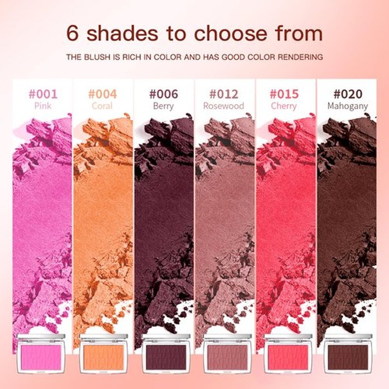 Jutqut Powder Blush, Radiant Glow Face Blusher, Matte Blush for Cheeks, Blendable Formula, Lasting Moisturizing, Ultra Fine Lightweight Texture(#006 Berry)
