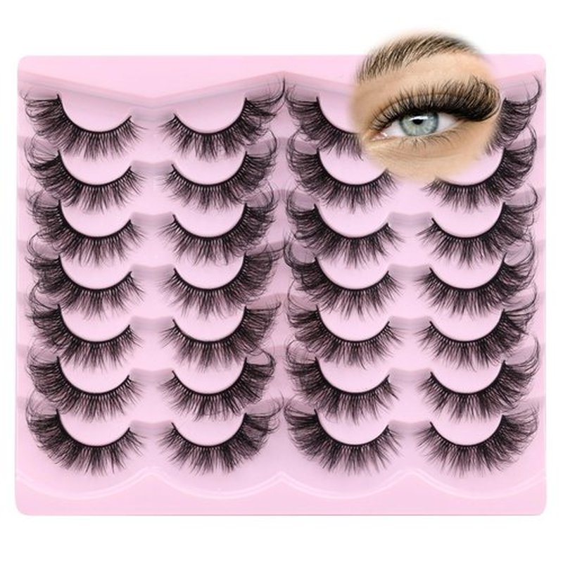 False Eyelashes Cat Eye Lashes Wispy Mink Lashes Natural 14 Pairs Fluffy Fake Eyelashes Pack Strip Lashes Fox Eye False Lashes by TNFVLONEINS