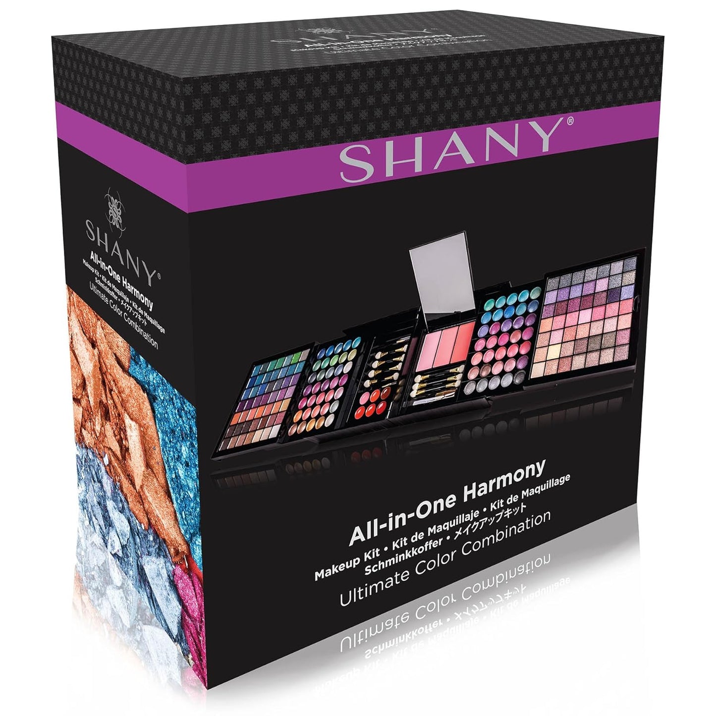 SHANY All About That Face Makeup Kit - All in one Beginner Makeup Set - Eye Shadows, Lip Colors, Face Makeup, Cosmetics applicators & More.