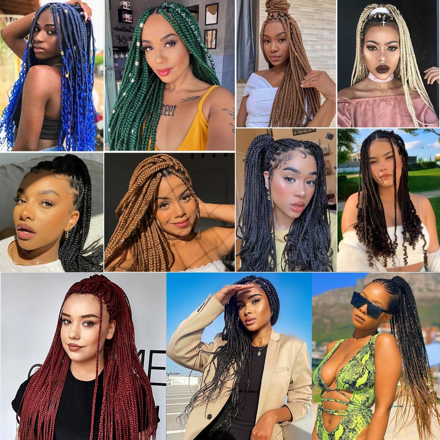 Braiding Hair Pre Stretched 16 Inch 8 Packs Braiding Hair Extension Pre Stretched Braiding Hair Professional Synthetic Hair For Braiding Crochet Twist Braids Soft Yaki Texture(16", 1B-8P)