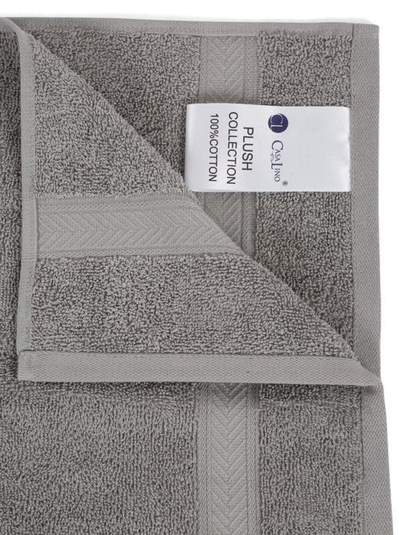 Casa Lino 24 Pack Wash Cloths Set, (12" X12) 100% Cotton wash Cloths, wash Cloths for Your face and Body, Highly Absorbent & fingertip Soft wash Cloths for Your face and Body, Silver